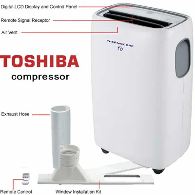 $439.74 • Buy 14000 BTU Portable Air Conditioner, 11000 BTU Heat Pump + Window / Wall Kit