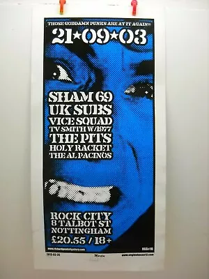 2003 Rock Roll Concert Poster Sham 69 UK Subs Vice Squad Mike Martin S/N LE • $22.46