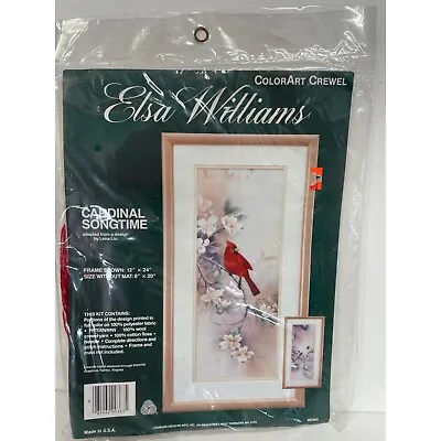 Elsa Williams  CARDINAL SONGTIME  ColorArt Crewel Kit #00363 • $34.99