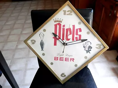 Vintage Piels Beer 1964 Wall Clock WORKS • $200