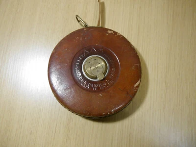 £10 • Buy Vintage John Rabone & Sons No 251 Leather Cased Hockley Abbey Tape Measure 66ft