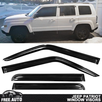 $31.98 • Buy For 07-18 Jeep Patriot Slim Window Visor Vent Rain Sun Deflector Guard 4Pc Set