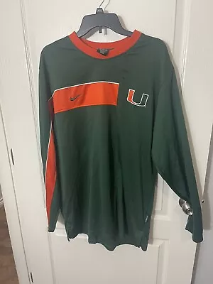 Vintage Men’s NCAA Miami Hurricanes Nike Team Long Sleeve Dri Fit Shirt Large • $32.25