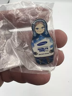 2014 Sochi Logo Olympic Pin Badge~Nesting Doll UsOC Samsung • $14.95