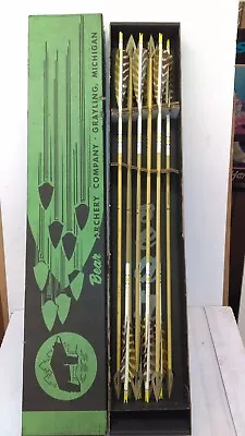 Vintage Bear Archery Micro-flite #7 Fiberglass Arrows With Heads 10 • $100