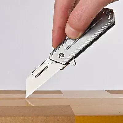 Heavy Steel Handle Folding Utility Pocket Knife Cutter Carving Tool Outdoor EDC • $19.94