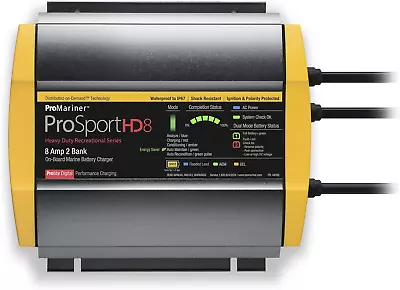 ProMariner 44008 ProSport HD Waterproof Marine Battery Charger 8 Amp 2 Bank • $191.18