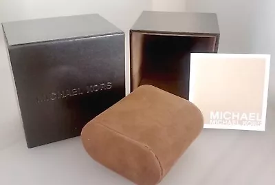 Auth MICHAEL KORS Empty Watch BOX Set W/PILLOW & BOOKLET Brown Storage CASE Nice • $15