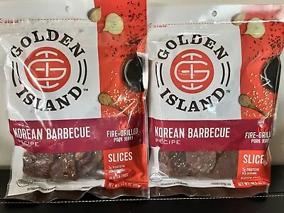 2 Packs Golden Island Korean BBQ Pork Jerky 14.5 OZ Each Pack EXP 08/2024 • $38