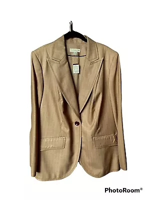 AMANDA SMITH Suit Jacket Blazer Tan Pinstripe 16W  • $34.99