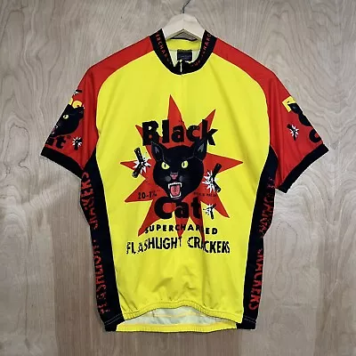 Vintage Black Cat Cycling Jersey Shirt Top Bicycle Cycle Bike Size Xl • $29.95