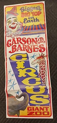 1980s Vintage Original  Carson & Barnes  - Circus Poster 14 X41  By G. Da Deppo • $12