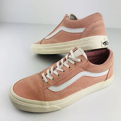 Vans Old Skool Classic Skate Shoes Womens US 7.5 Pink Sneakers Suede Leather • $44.95