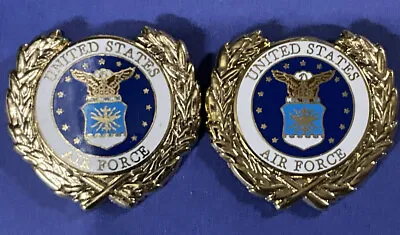 Pair United States Air Force Emblem With Wreath (1-1/4 ) Military Hat Pin • $9.50