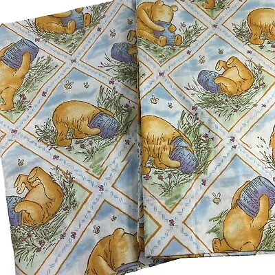 Vintage Disney Winnie The Pooh Classic Honey Pot Valances Set 2 Window Curtains • $58