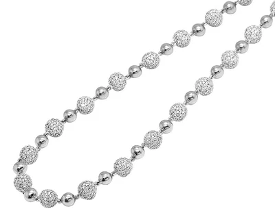 $21139.99 • Buy 10K White Gold 24 1/2CT Real Diamond Rosary Chain 24  8MM