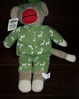$11.24 • Buy Old Navy Sock Monkey Plush Doll Stuffed Toy With Green Pajamas Holiday 2004 B3