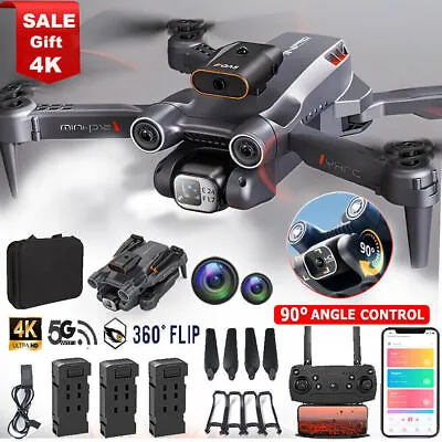 Drones With HD Camera 4k GPS Professional 3xBattery WIFI FPV Quadcopter Foldable • £32.99