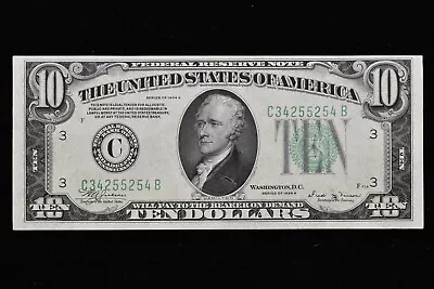 1934-b $10 Federal Reserve Note ✪ Gem Uncirculated ✪ C Philadelphia ◢trusted◣ • $41.95