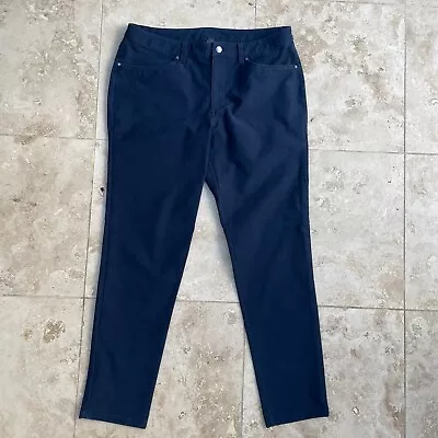 Lululemon Men's ABC Slim-Fit Trouser W34 L30 Utilitech Chino Navy Blue • £45