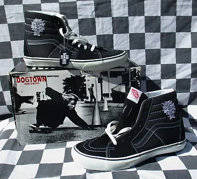 VTG Y2K Vans Dead Stock 2001 Dogtown & Z Boys Black SK8-Hi Shoes 10.5 NOS NIB • $376.83