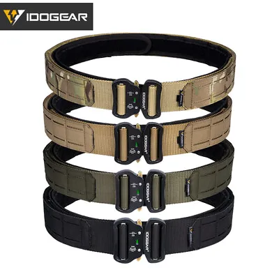 IDOGEAR 2  Tactical Belt Quick Release Metal Buckle Laser MOLLE Military Hunting • $28.71