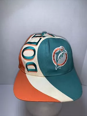 Miami Dolphins Vintage Eastport Team NFL Snapback Hat Big All Over Script Rare • $99.99