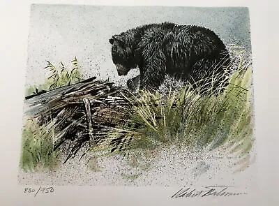 $400 • Buy Robert BATEMAN Black Bear Predator 3 Print Art Set Original Hand Coloured 