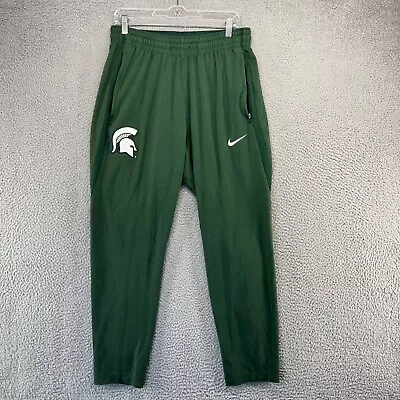 Nike Michigan State Sweatpants Men's Large Green Elite Embroidered Logo Spartans • $34.83