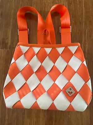 Maggie Bags Seatbelt Recycled Backpack Handbag Vols Tennessee Orange/White • $69.99