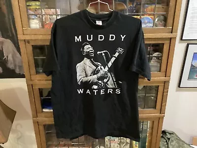 VTG 1992 MUDDY WATERS Blues Music GEAR INC Graphic Black T-shirt SZ XXL - Cool • $71.99