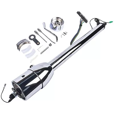 30'' Polished Finished Tilt Steering Column Auto Floor Shift W/ Adapter No Key • $175