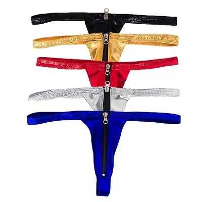 Prettyia Sexy Women Leather Zip Open Front Thong Underwear G String T Back • £5.05