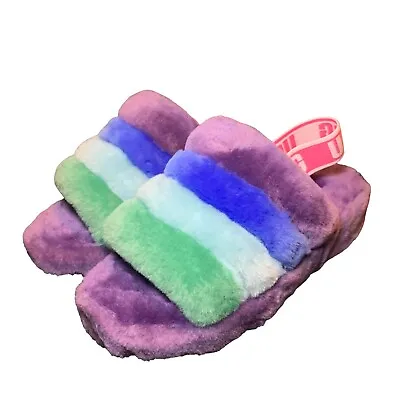 UGG Womens Fluff Yeah Slide Sandals Slippers Size 5 Purple Blue 1097169 NWOT • $33.99