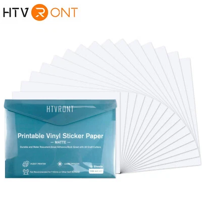$16.99 • Buy 15X Matte White Inkjet Printable Vinyl Sticker Paper 8.5 X11  For Inkjet Printer