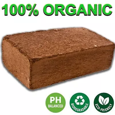 Premium Coco Coir Peat Brick Organic Block Multi Purpose Compost Grow Substrate • £6.45