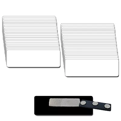 50 Blank 1 X 3 White/black Name Badge Kit (a) Tags 1/8  Corners Magnets Labels • $126