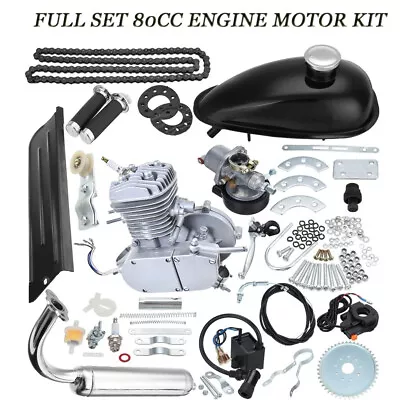 Full Kit 80cc 2Stroke Gas Engine Motor Fo Motorize Bicycle Cycling Mountain Bike • $199.37