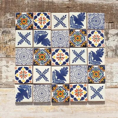 25 Ceramic Mexican Tiles -  SMALL SIZE 5 X 5 Cms. PALOMAS25 • £16.25