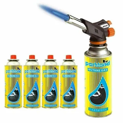 Butane Gas Blow Torch Burner Welding Auto Ignition Soldering BBQ Flame Thrower • £6.89