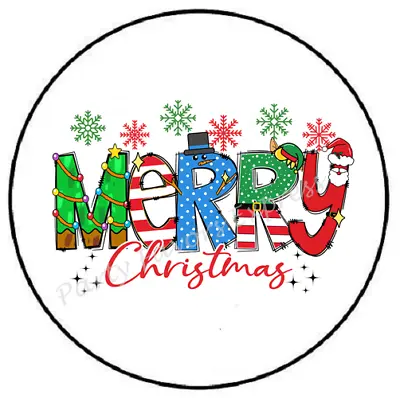 Merry Christmas Envelope Seals Labels Stickers Party Favors • $2.45