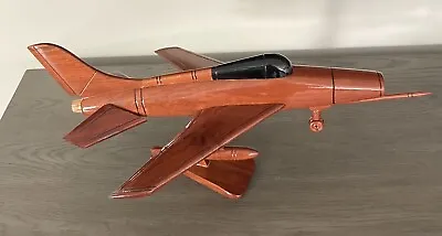 Mahogany Wood Military Fighter Jet Desktop Airplane Model. High Gloss Finish • $55