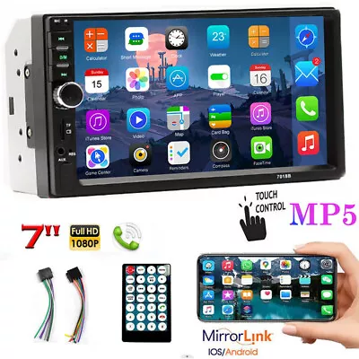 7  Double 2 DIN Car MP5 Player Bluetooth Touch Screen FM/USB/AUX Stereo Radio • $28.99