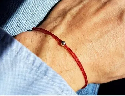  Red Cord String Bracelet  Adjustable Unisex Ball Bracelet  • £2.50