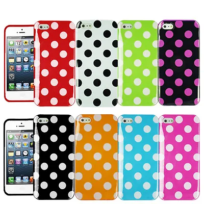 For Various Mobile Phone Polka Dots Silicone Glossy Gel Skin Case Cover  • £3.89