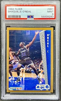 1992-93 Fleer #401 Shaquille O'Neal Rookie RC HOF PSA 9 Mint Magic • $20.99