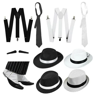 £14.99 • Buy Deluxe Gangster Set Fancy Dress Costume Accessory Kit Trilby Fedora 1920's