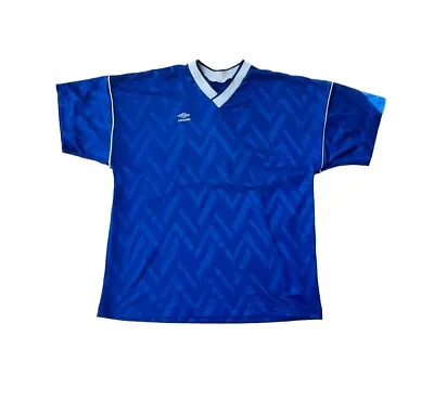 Vintage 90's Umbro Royal Blue Soccer Jersey #25 V-Neck Size Men's Large • $17.99