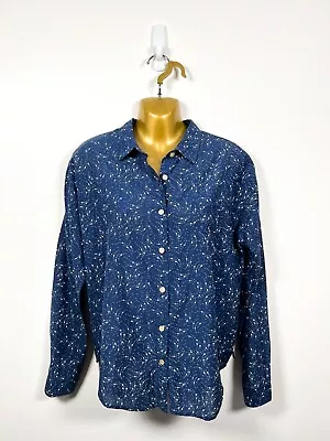 Scotch & Soda Shirt Womens 1 XS Blue Blouse Maison Scotch Long Sleeve Button Up • $16.14