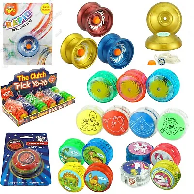 LED LightUp Plastic Metal Yoyos Clutch Mechanism Tricks Kids Toy Xmas Gift • £5.49